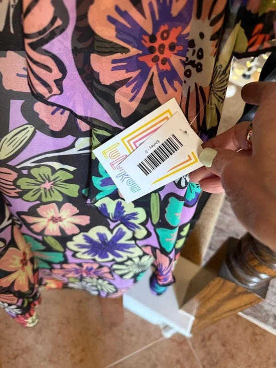 LuLaRoe Multicolor Floral Swim Coverup Kimono - Picture 2 of 2